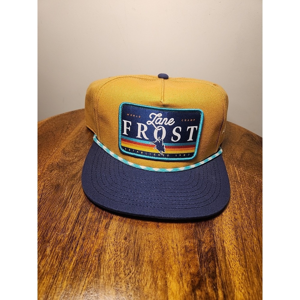 NEW Men's Lane Frost Snapback Cap Mustard/Navy Blue